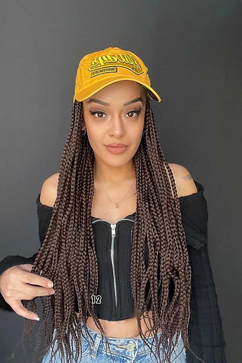 Şapkalı Örgü Peruk Tak ve çık