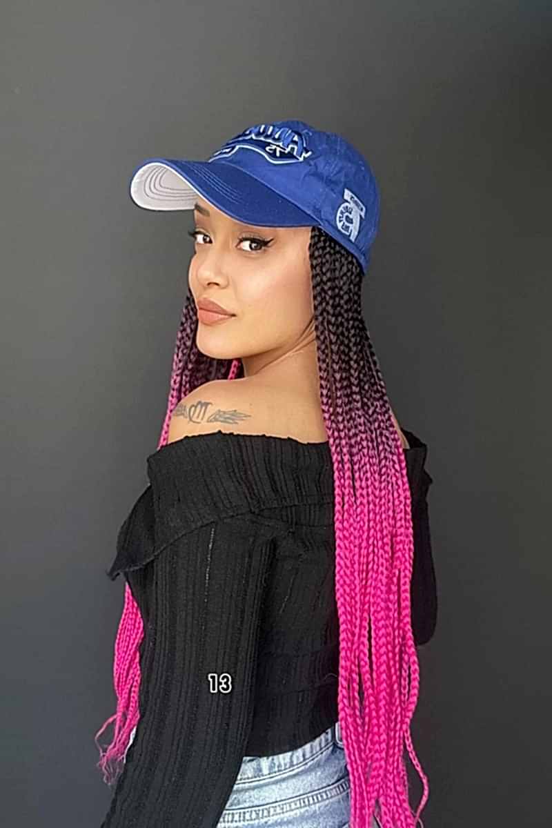 Şapkalı Örgü Peruk Tak ve çık