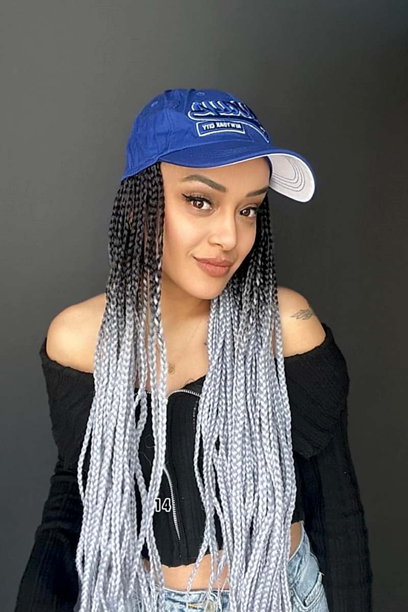 Şapkalı Örgü Peruk Tak ve çık