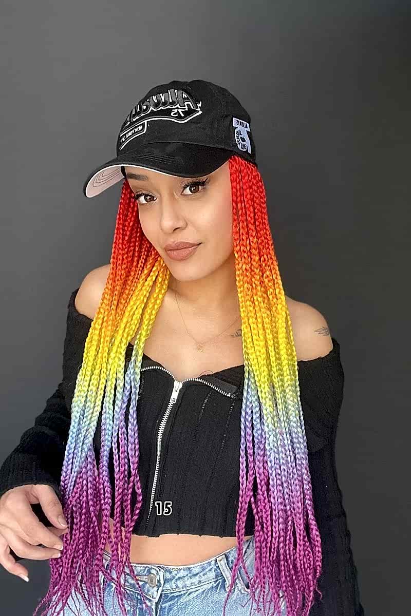 Şapkalı Örgü Peruk Tak ve çık