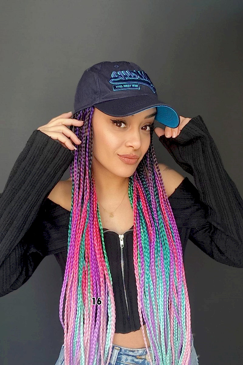 Şapkalı Örgü Peruk Tak ve çık