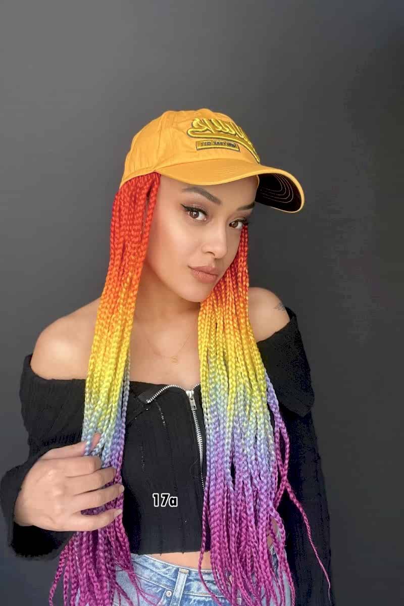 Şapkalı Örgü Peruk Tak ve çık