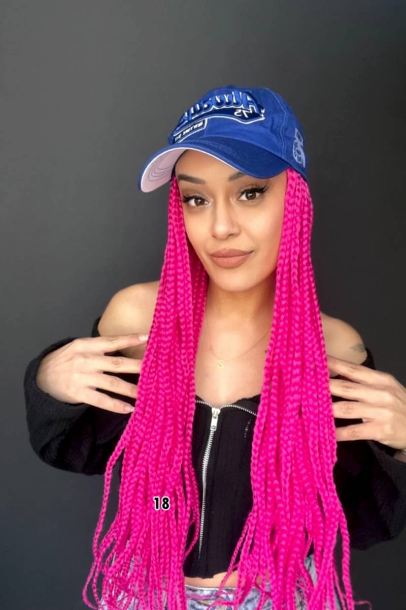 Şapkalı Örgü Peruk Tak ve çık