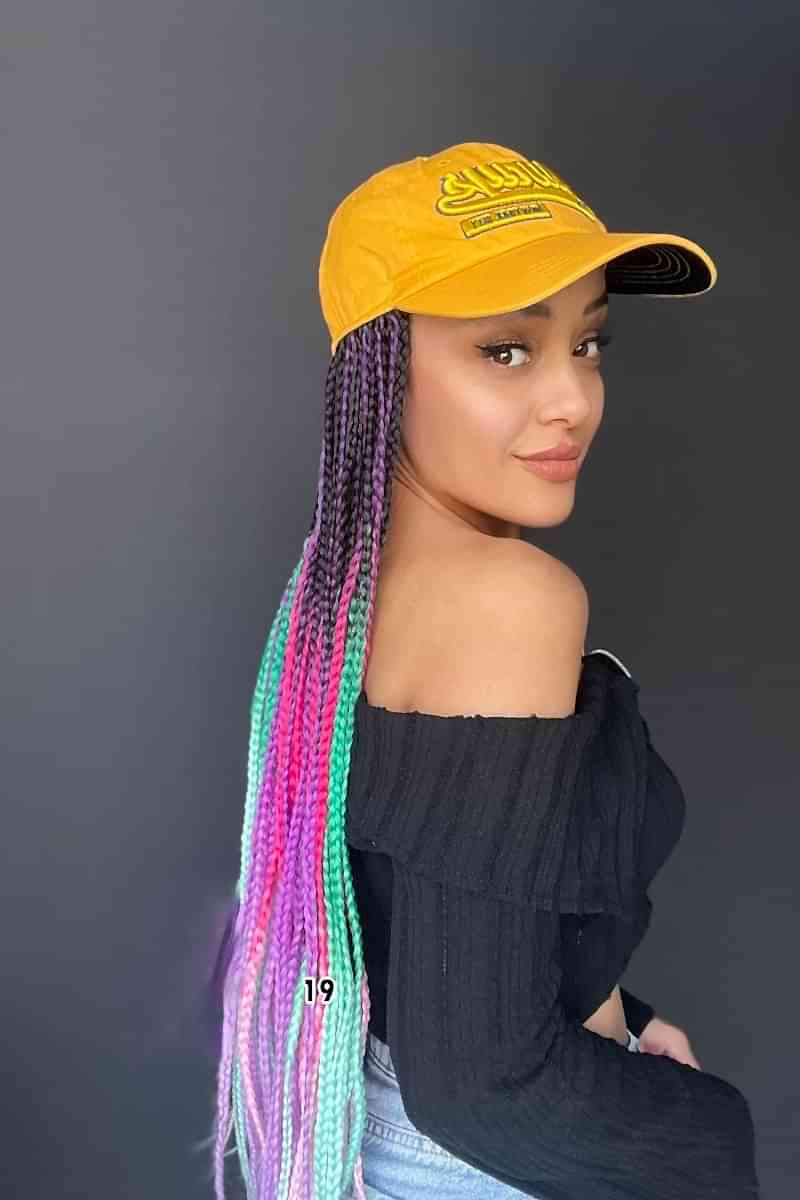 Şapkalı Örgü Peruk Tak ve çık