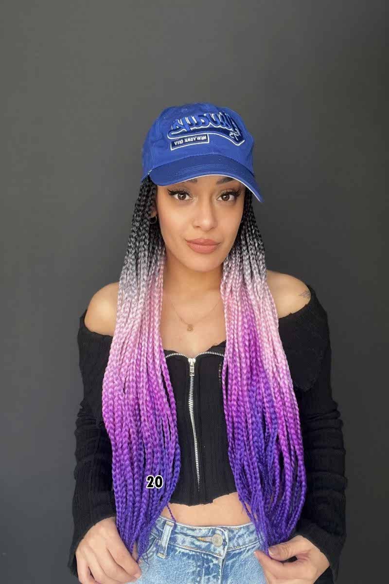 Şapkalı Örgü Peruk Tak ve çık