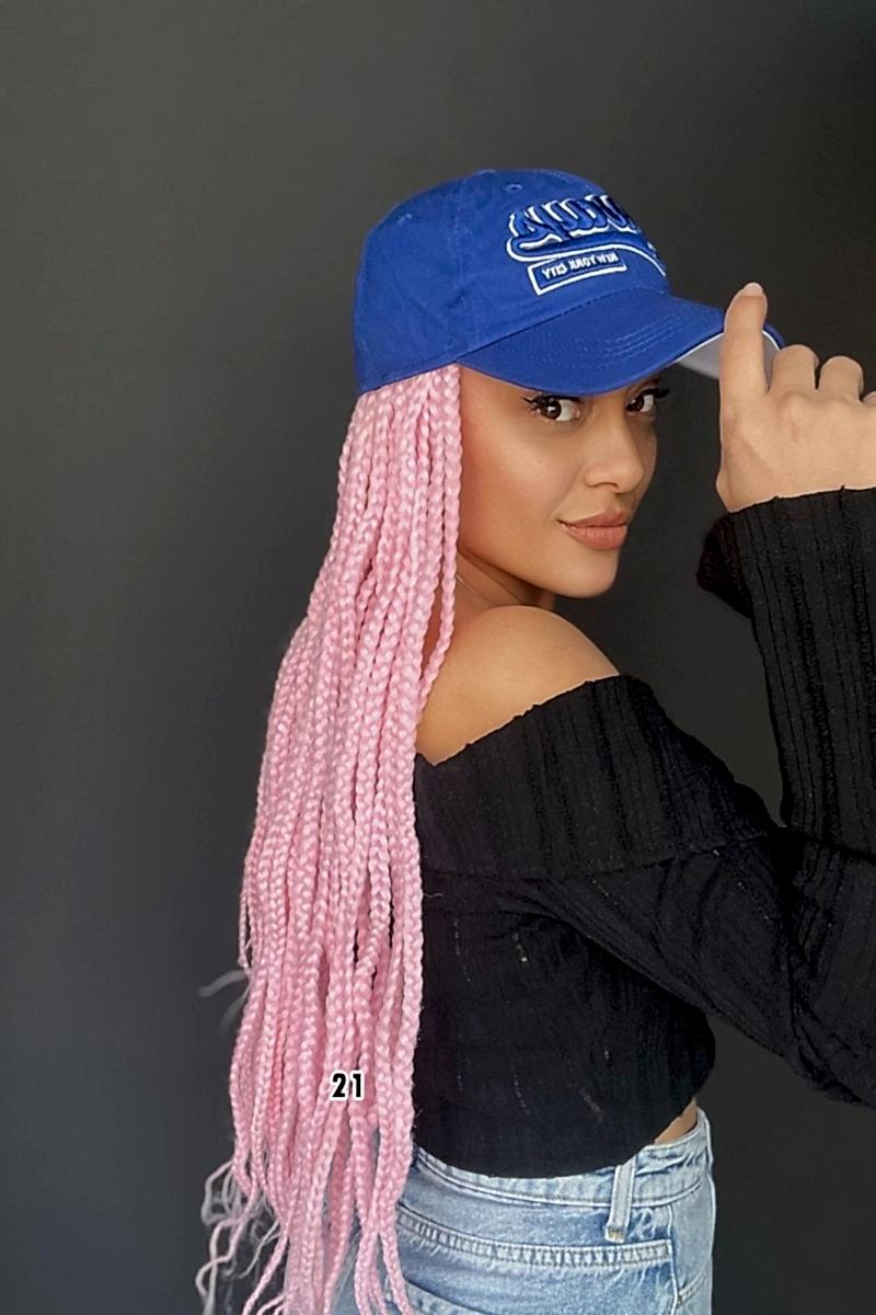 Şapkalı Örgü Peruk Tak ve çık