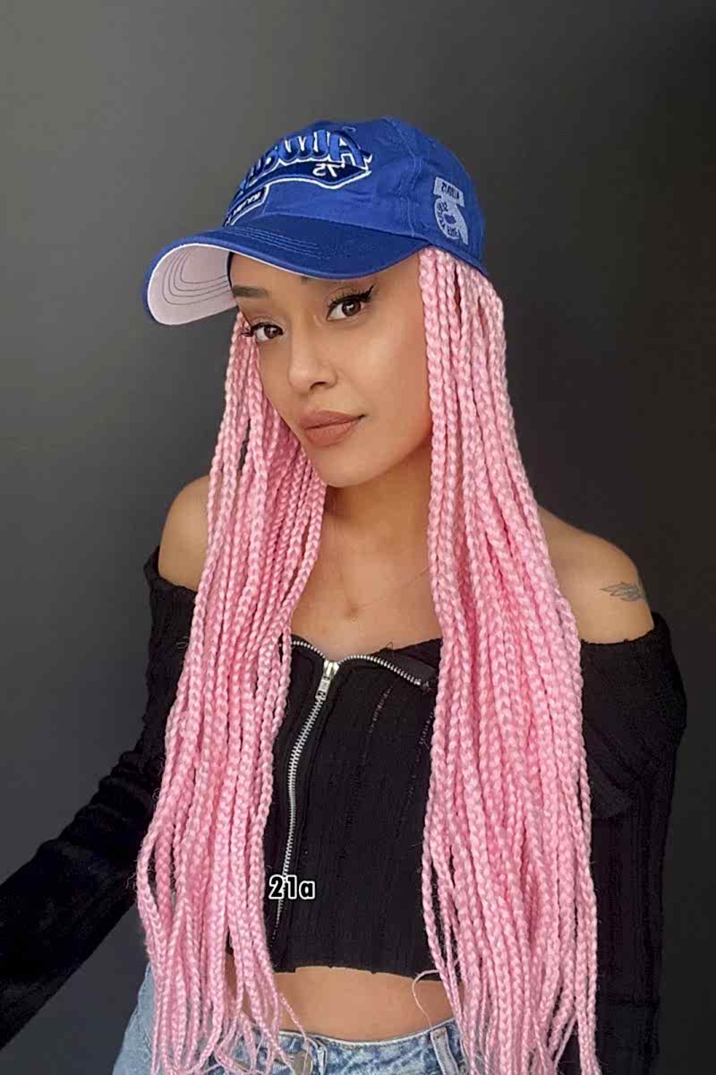 Şapkalı Örgü Peruk Tak ve çık