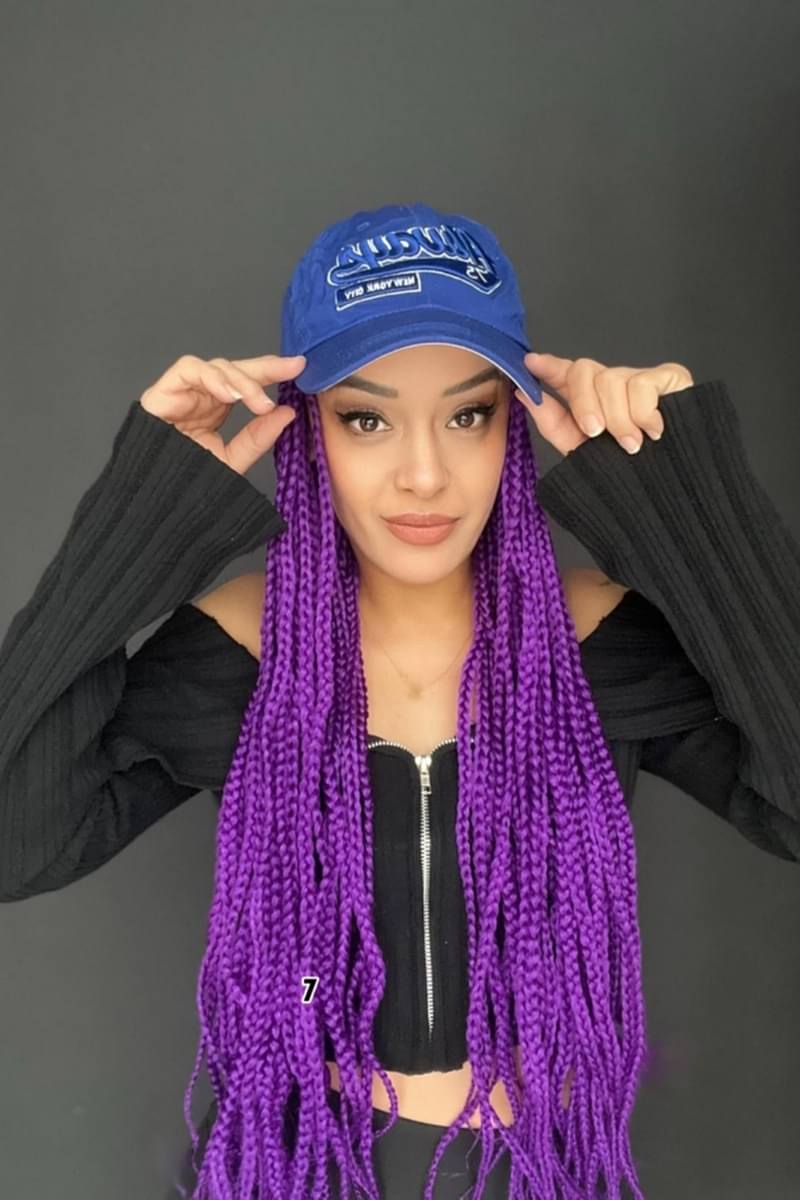 Şapkalı Örgü Peruk Tak ve çık