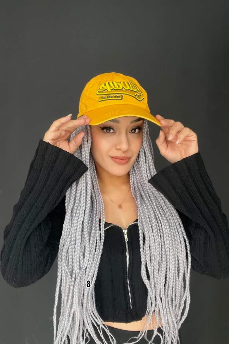 Şapkalı Örgü Peruk Tak ve çık