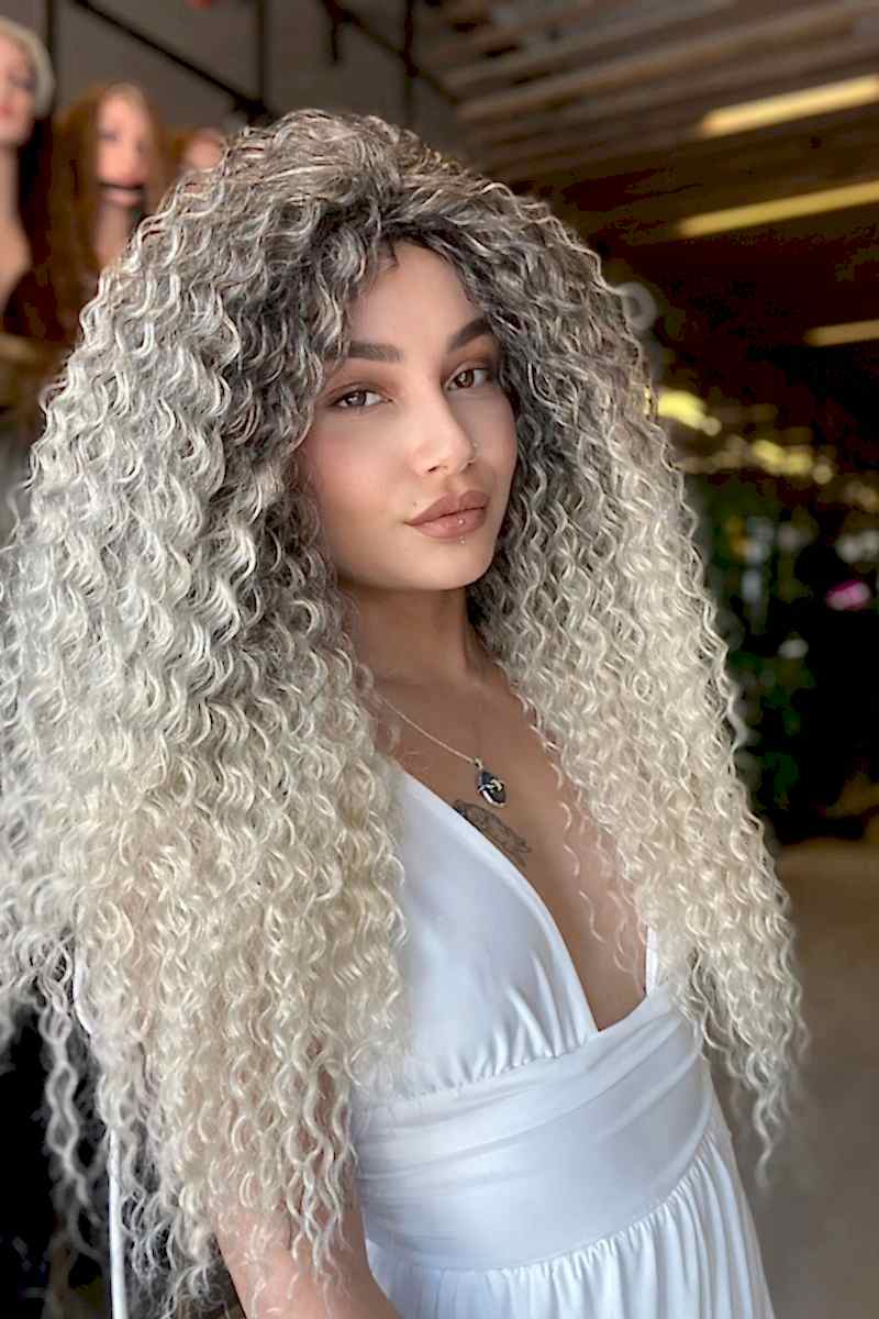 Afro Peruk Siyah platin