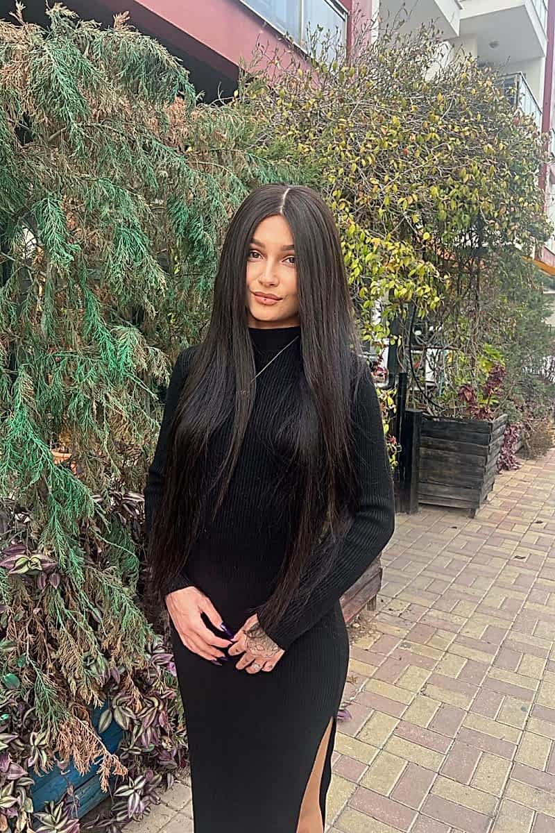 Baby ipek tabanlı Gerçek saç peruk Doğal Ton 