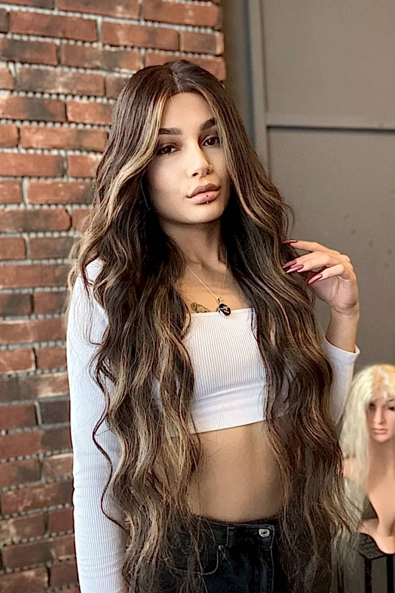 Baby ipek tabanlı Gerçek saç peruk Doğal Ton 