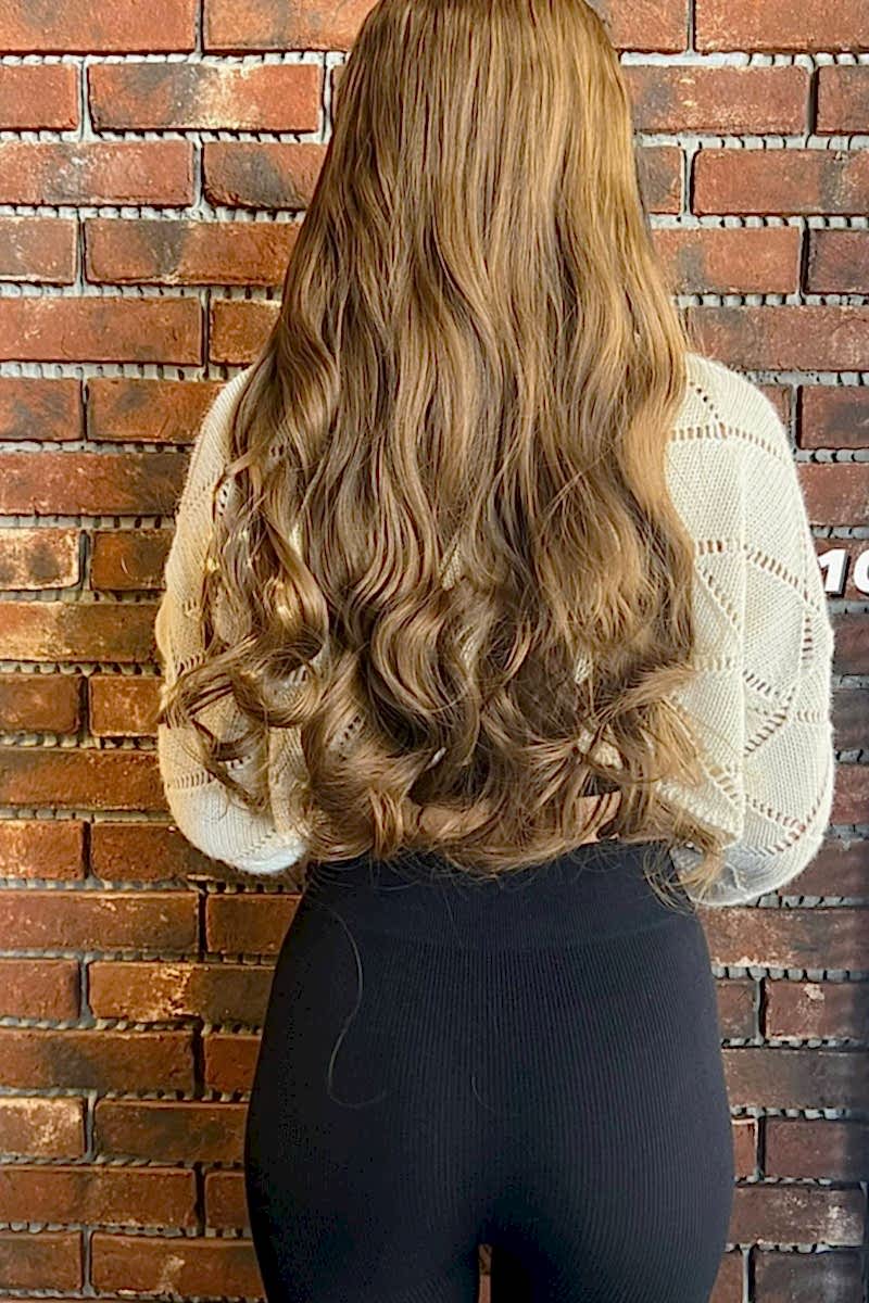 Fiber Sentetik Dalgalı Yarım Ay + 2 Yan Çıt Çıt -Kumral