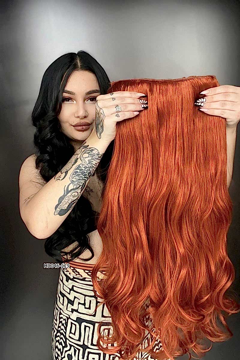 Dalgalı Yarım Ay + 2 Yan Çıt Çıt - Bakır