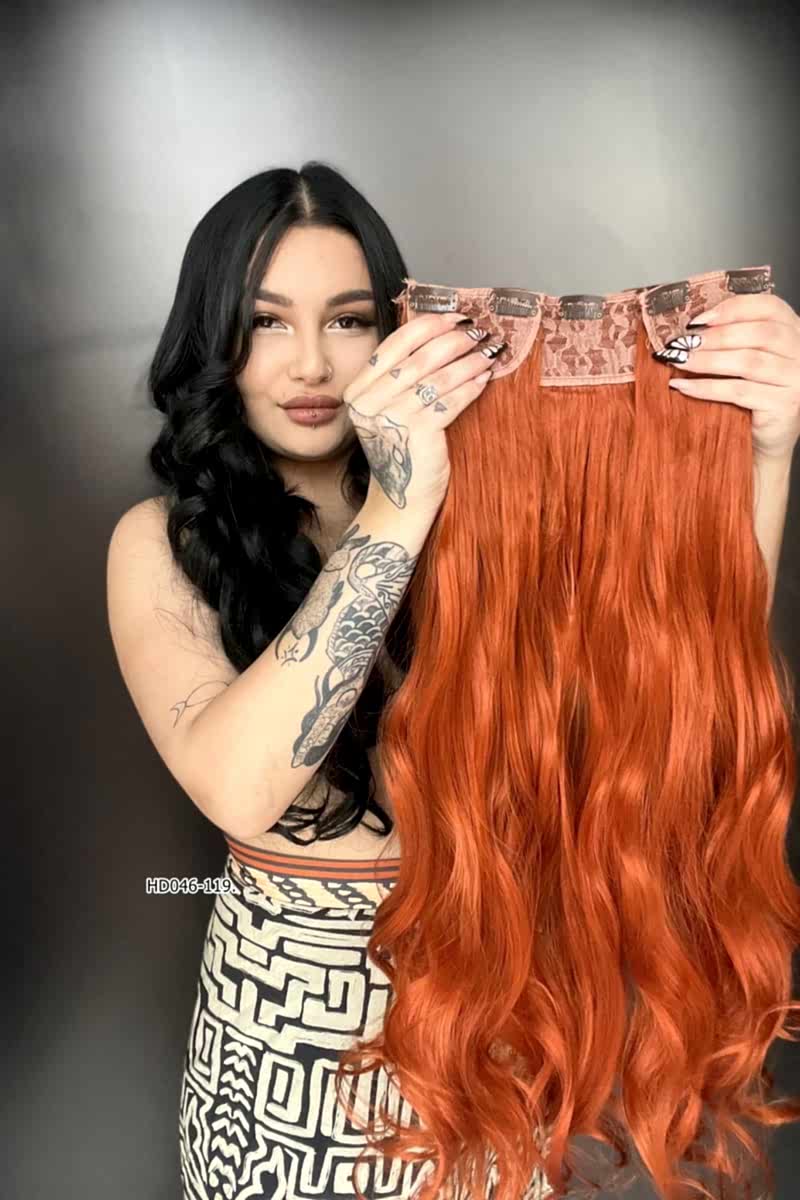 Dalgalı Yarım Ay + 2 Yan Çıt Çıt - Bakır