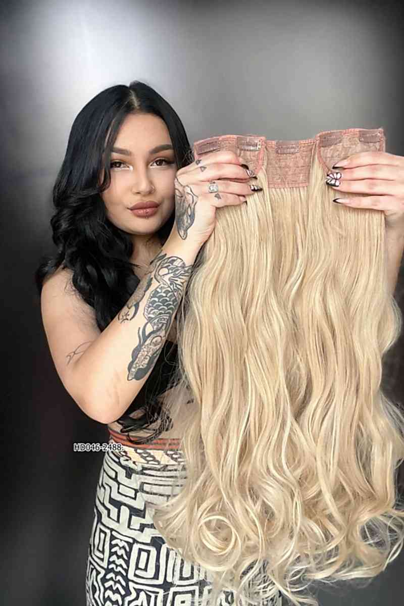 Dalgalı Yarım Ay + 2 Yan Çıt Çıt - Balköpüğü Beyaz Platin Röfleli