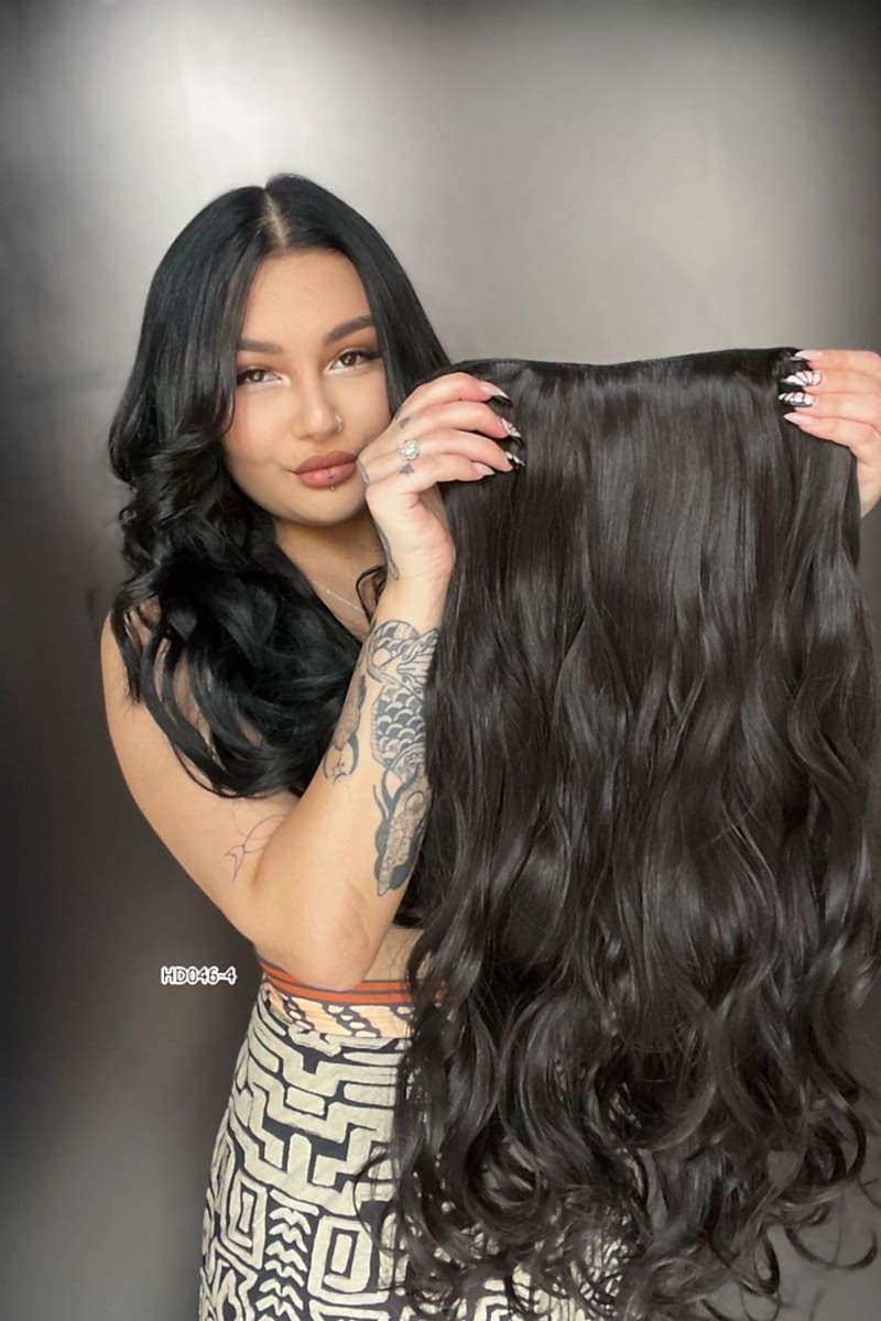 Dalgalı Yarım Ay + 2 Yan Çıt Çıt - Kahverengi