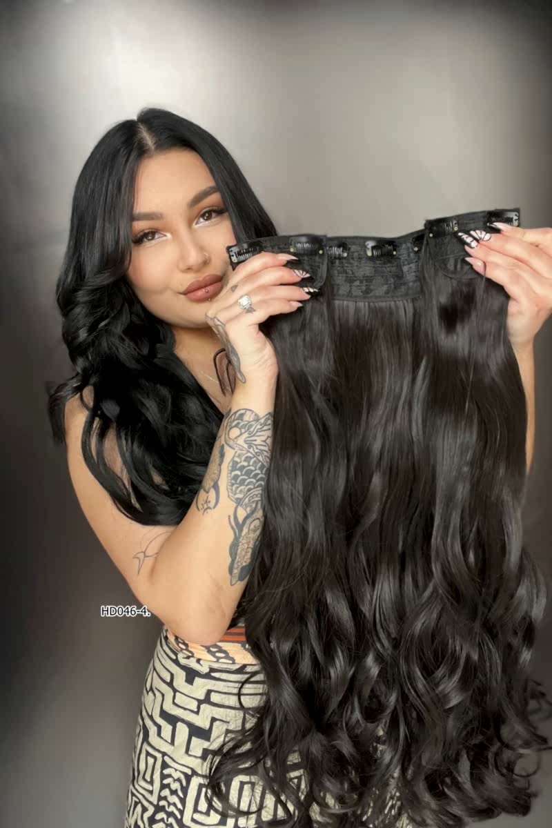 Dalgalı Yarım Ay + 2 Yan Çıt Çıt - Kahverengi