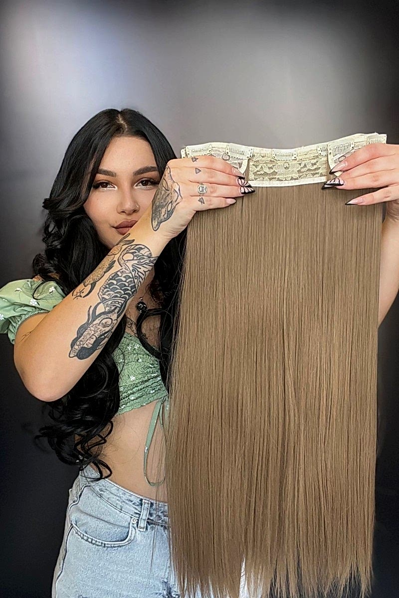 Düz Yarım Ay + 2 Yan Çıt Çıt -Koyu Küllü Kumral