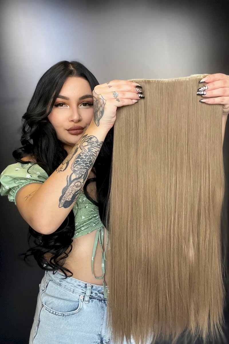 Düz Yarım Ay + 2 Yan Çıt Çıt -Koyu Küllü Kumral Düz Yarım Ay + 2 Yan Çıt Çıt -Koyu Küllü Kumral