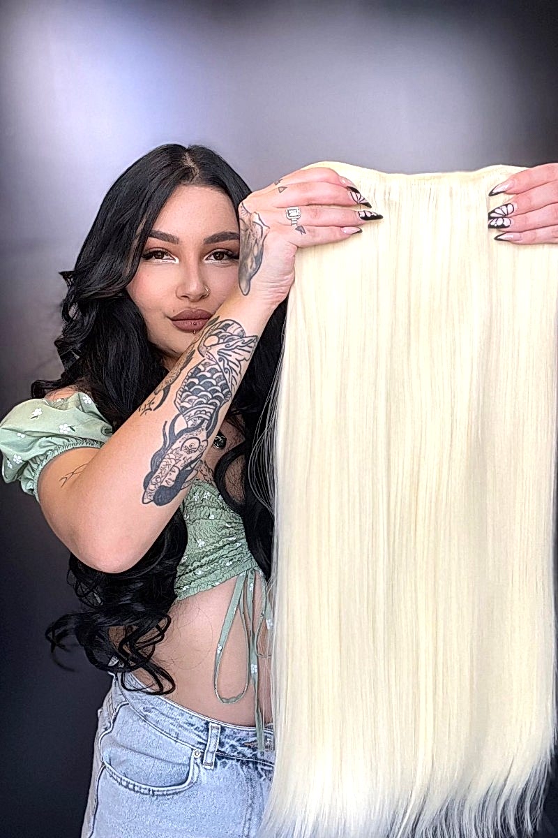 Düz Yarım Ay + 2 Yan Çıt Çıt - Sıcak Kahverengi