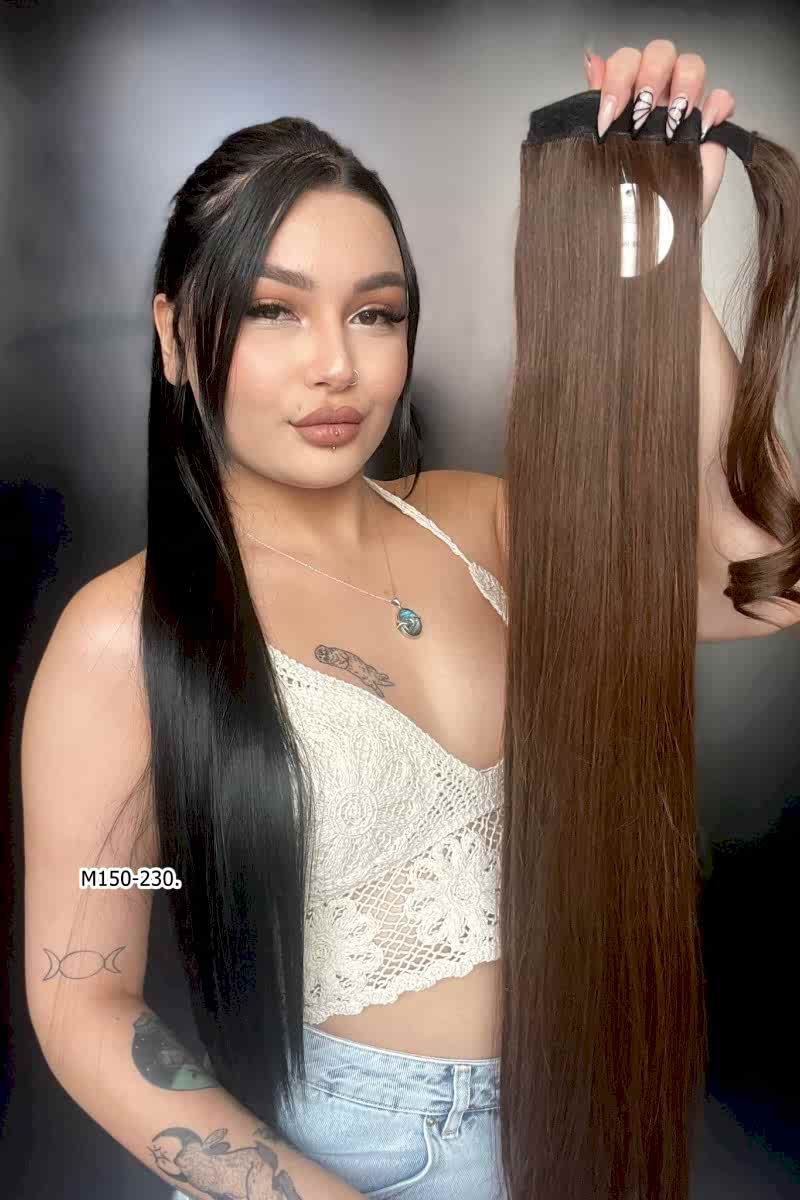 Cırtcırtlı Düz At Kuyruğu - Kahve Karamel