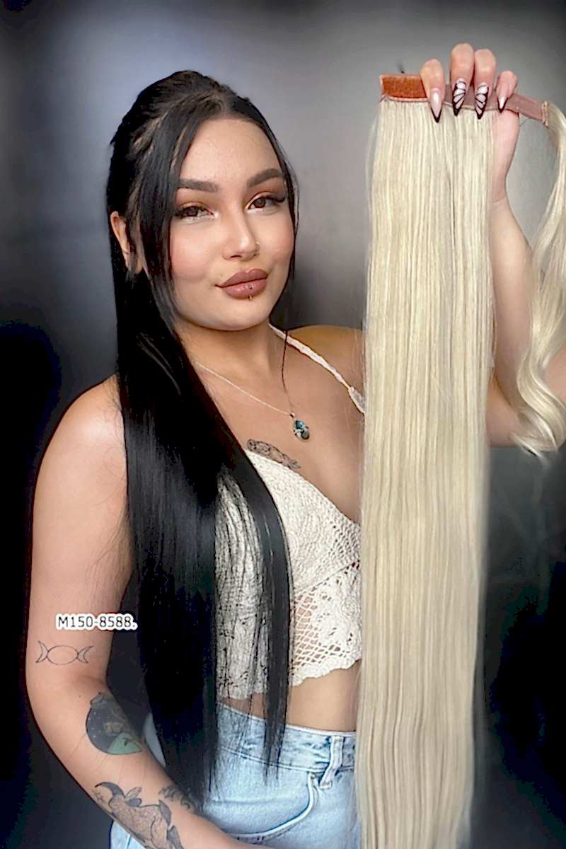 Cırtcırtlı Düz At Kuyruğu - Kumral Beyaz Platin Röfleli