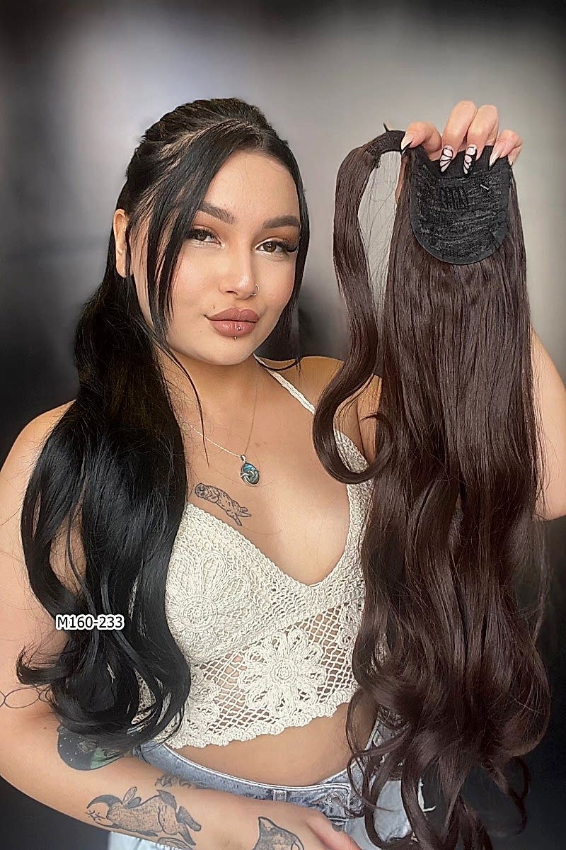 Bağcıklı Dalgalı At Kuyruğu - Koyu Kahve