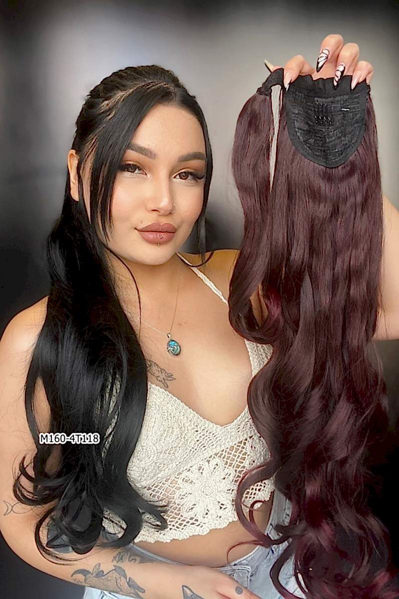 Bağcıklı Dalgalı At Kuyruğu - Koyu Kızıl