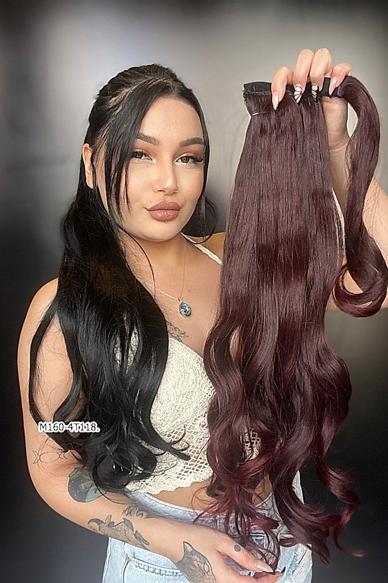 Bağcıklı Dalgalı At Kuyruğu - Koyu Kızıl