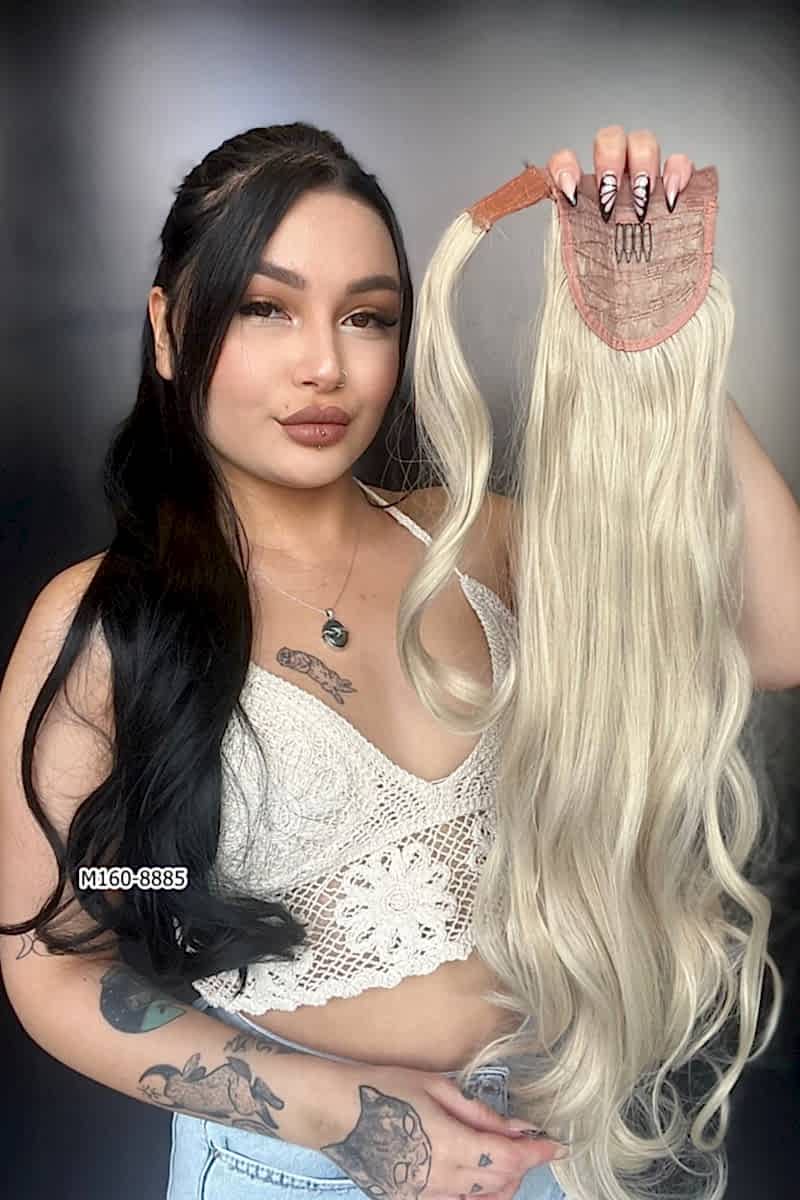 Bağcıklı Dalgalı At Kuyruğu - Kumral Beyaz Platin Röfleli