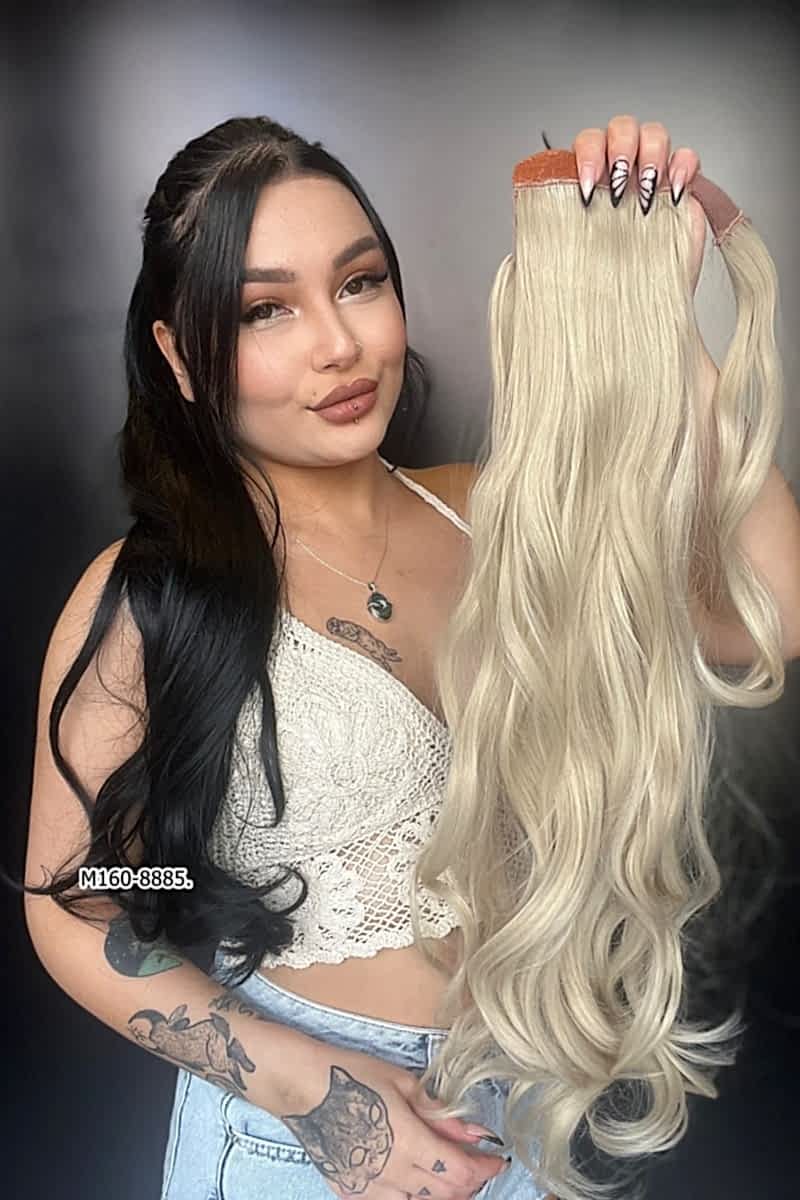 Bağcıklı Dalgalı At Kuyruğu - Kumral Beyaz Platin Röfleli