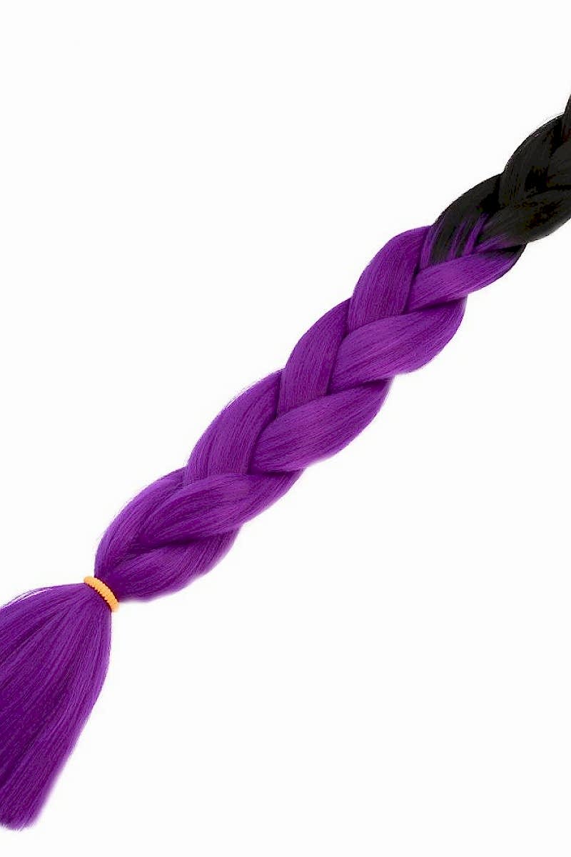 Afrika Örgüsü Ve Rasta İçin Sentetik Ombreli Saç - Siyah / Mor
