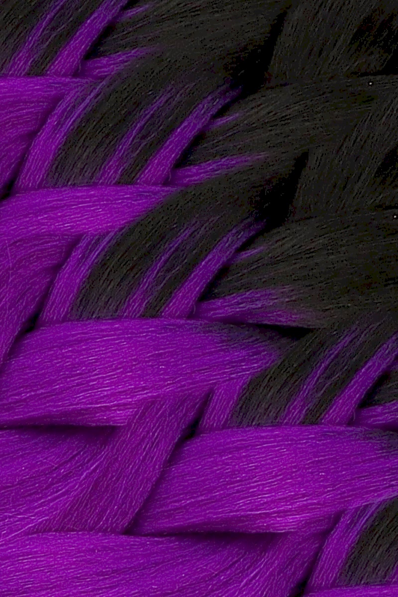 Afrika Örgüsü Ve Rasta İçin Sentetik Ombreli Saç - Siyah / Mor