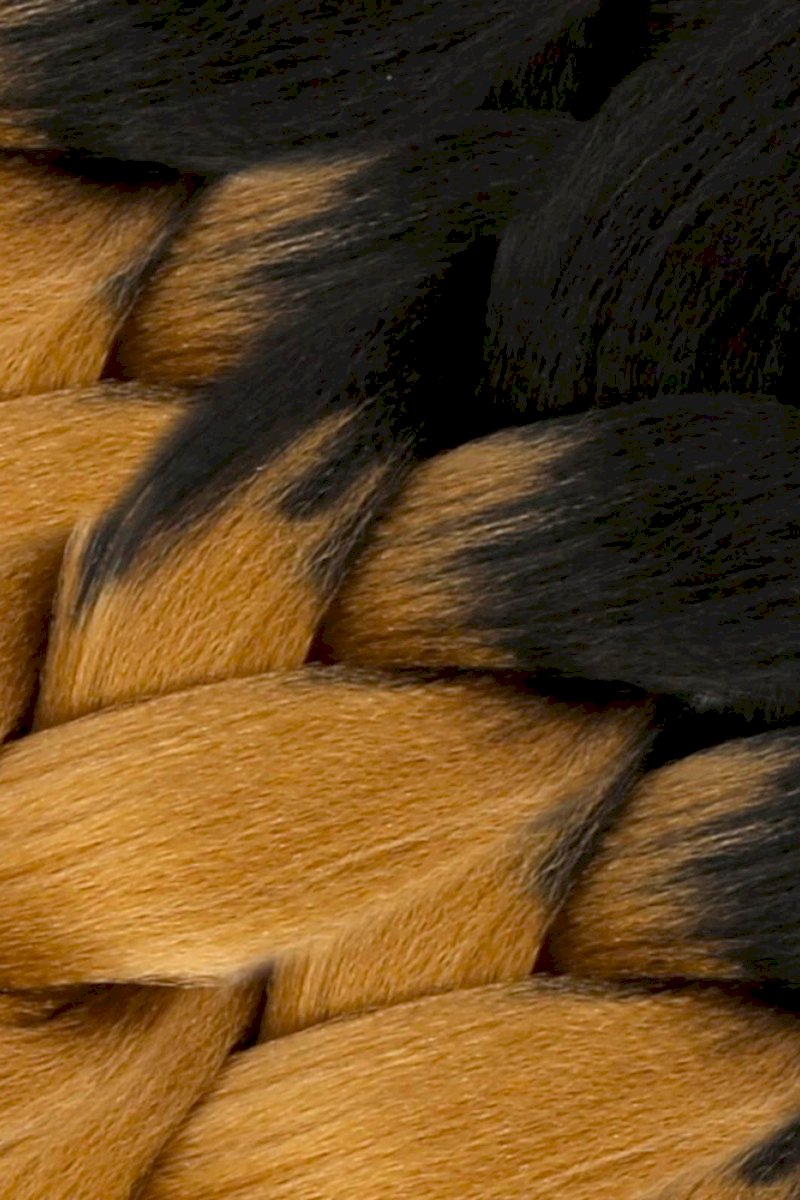 Afrika Örgüsü Ve Rasta İçin Sentetik Ombreli Saç - Siyah / Karamel