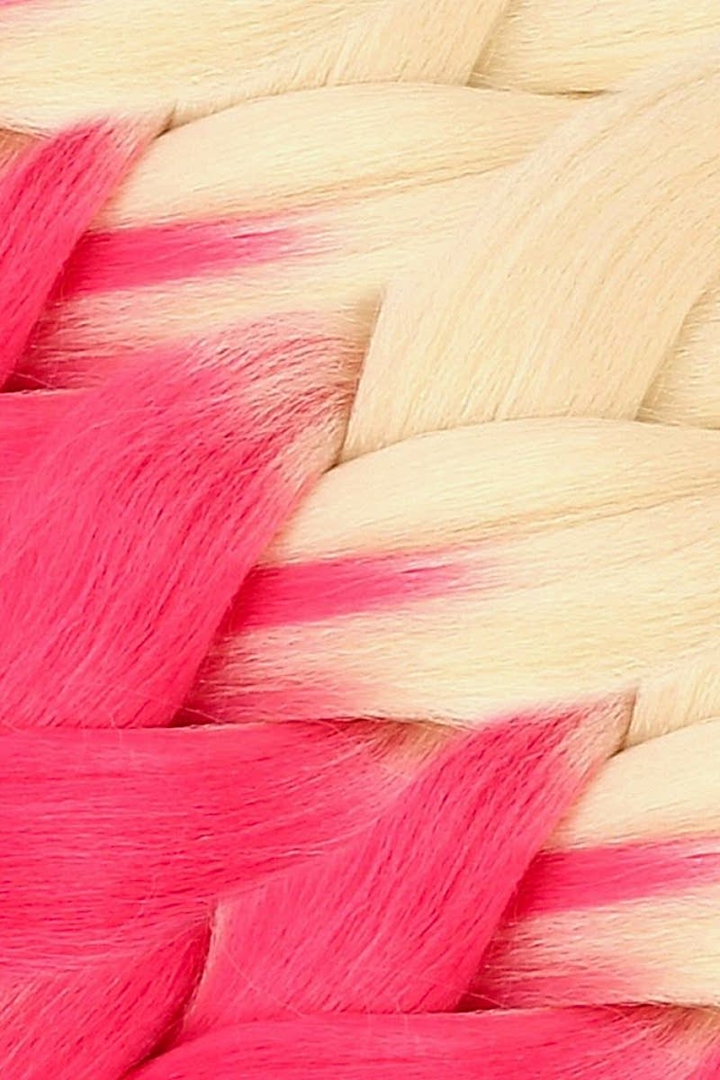 Afrika Örgüsü Ve Rasta İçin Sentetik Ombreli Saç - Platin / Pembe