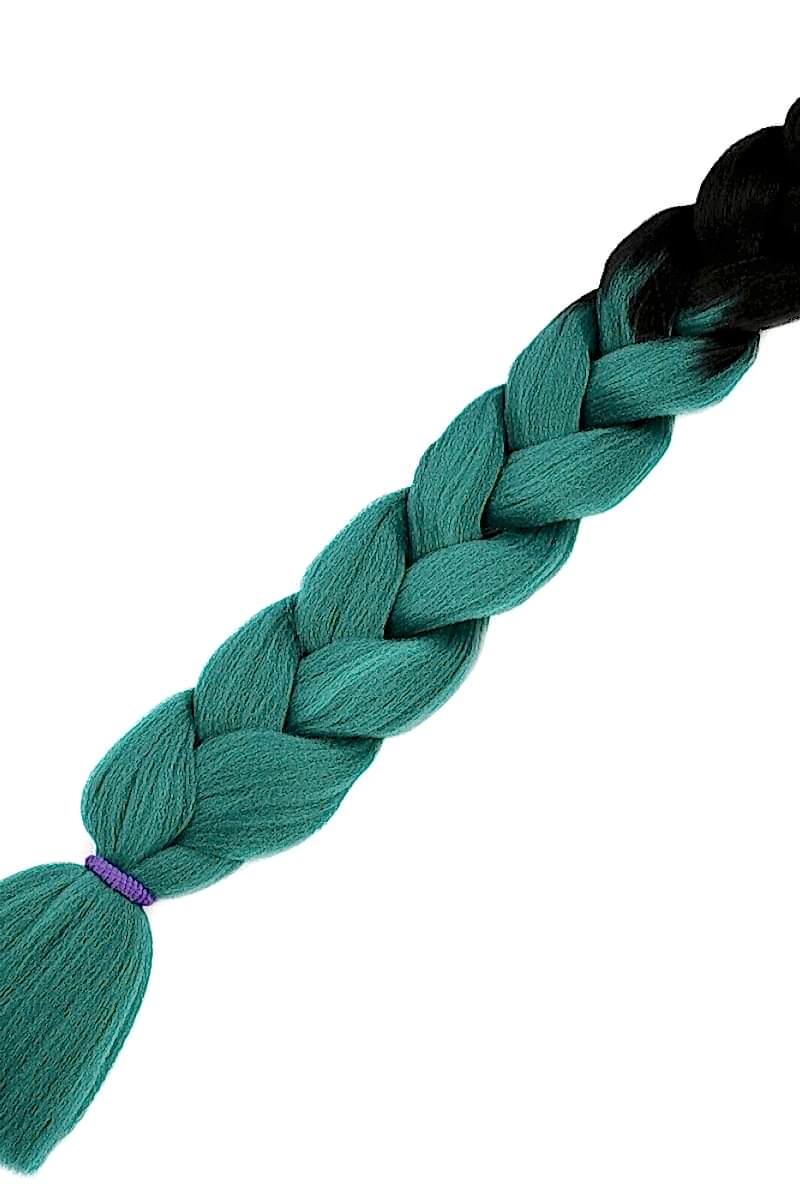 Afrika Örgüsü Ve Rasta İçin Sentetik Ombreli Saç - Siyah / Yeşil