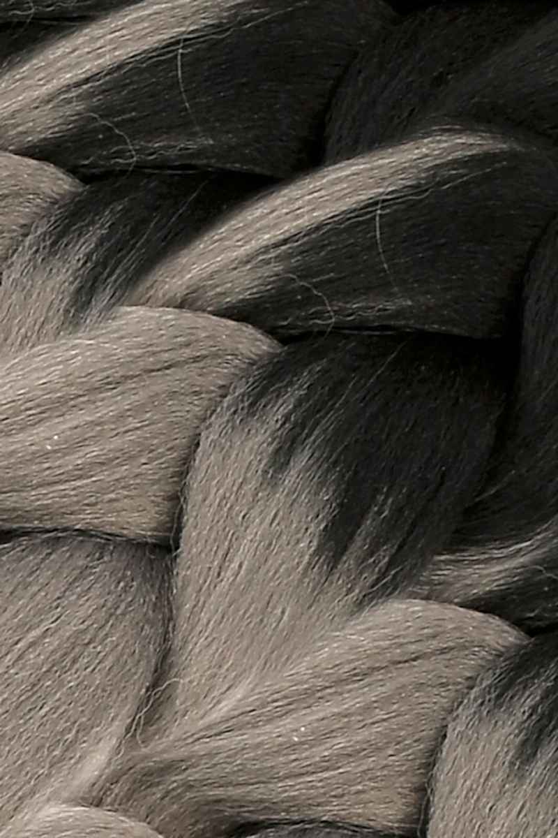 Afrika Örgüsü Ve Rasta İçin Sentetik Ombreli Saç - Siyah / Koyu Gri