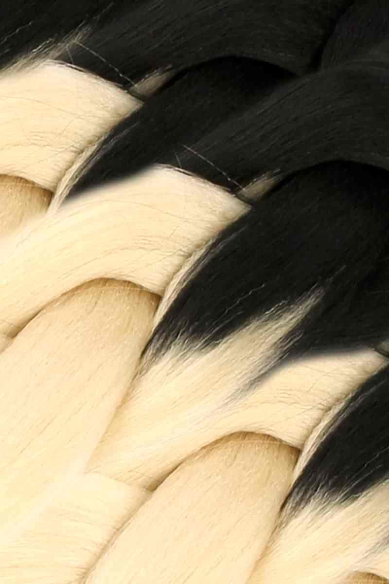 Afrika Örgüsü Ve Rasta İçin Sentetik Ombreli Saç - Siyah / Platin