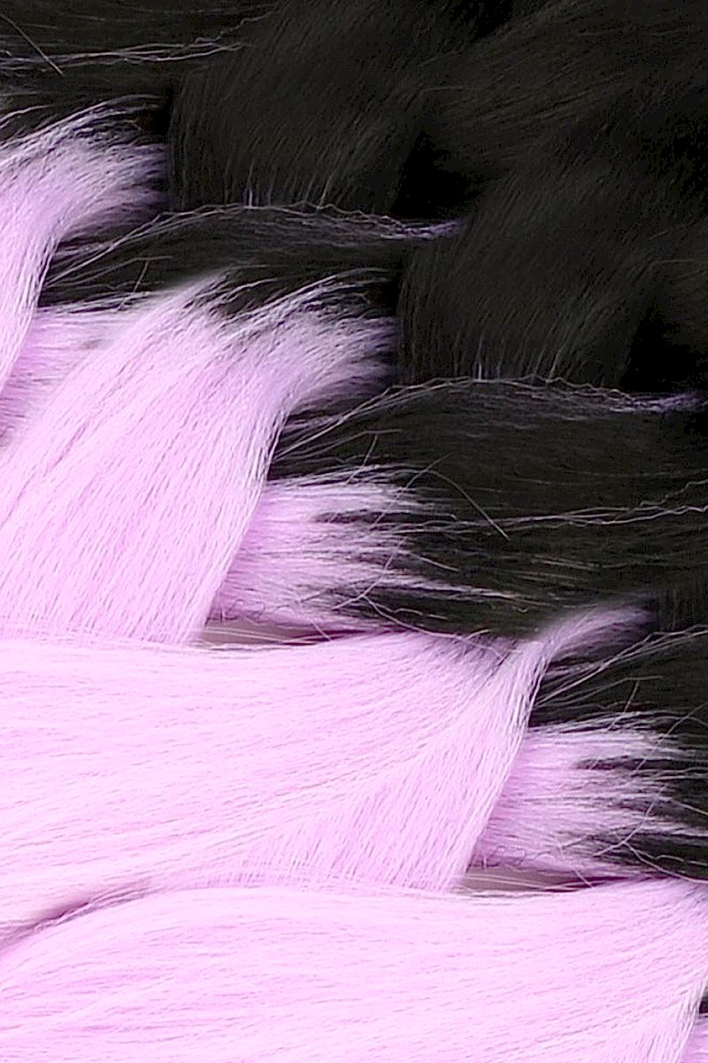 Afrika Örgüsü Ve Rasta İçin Sentetik Ombreli Saç - Siyah / Lila