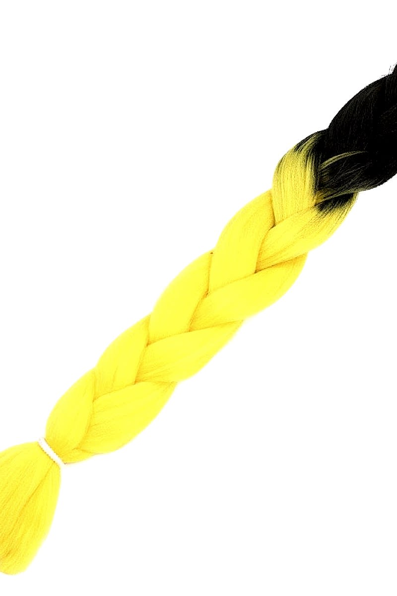 Afrika Örgüsü Ve Rasta İçin Sentetik Ombreli Saç - Siyah / Sarı