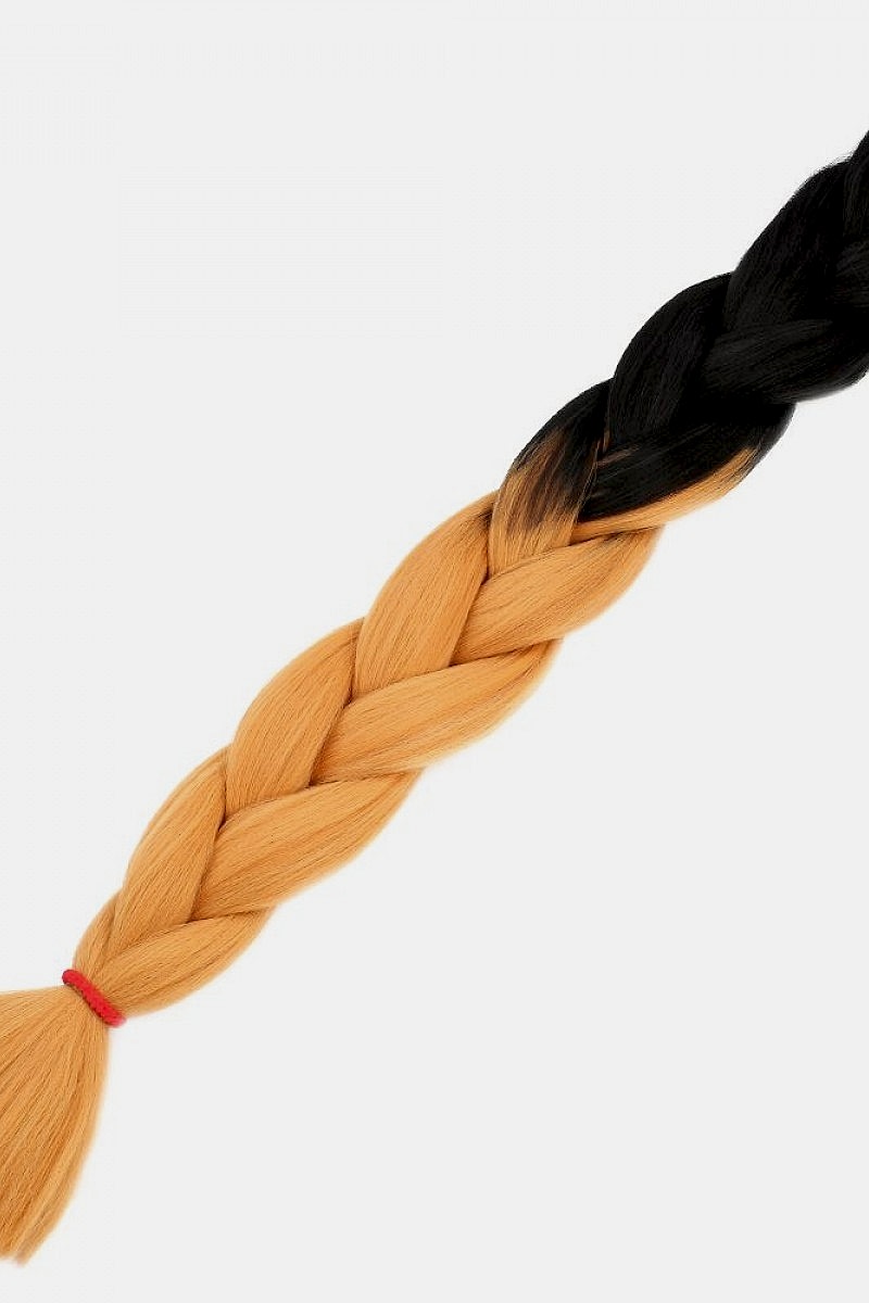 Afrika Örgüsü Ve Rasta İçin Sentetik Ombreli Saç - Siyah / Hardal Sarı