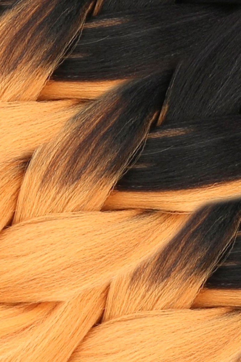 Afrika Örgüsü Ve Rasta İçin Sentetik Ombreli Saç - Siyah / Hardal Sarı