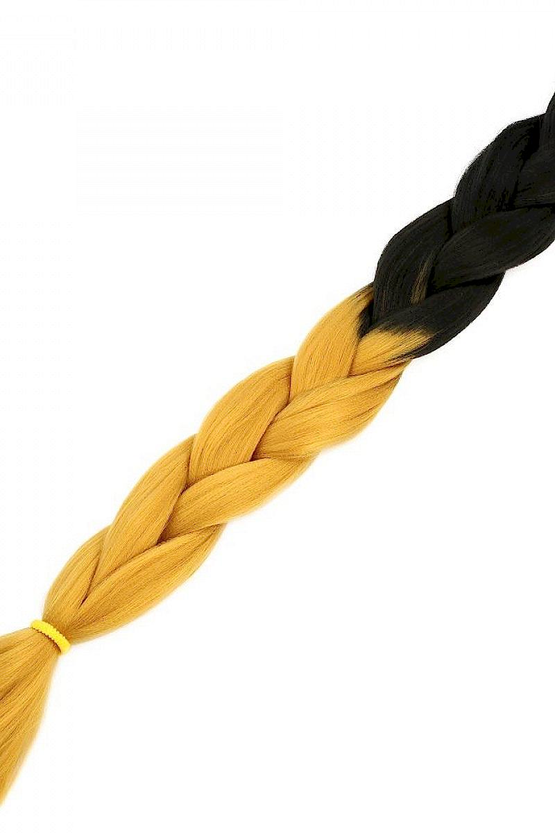 Afrika Örgüsü Ve Rasta İçin Sentetik Ombreli Saç - Siyah / Gold Sarı