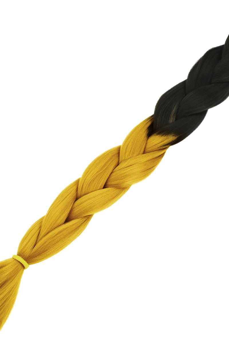 Afrika Örgüsü Ve Rasta İçin Sentetik Ombreli Saç - Siyah / Koyu Karamel