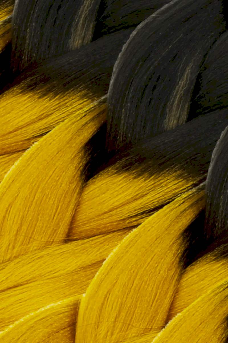 Afrika Örgüsü Ve Rasta İçin Sentetik Ombreli Saç - Siyah / Koyu Karamel