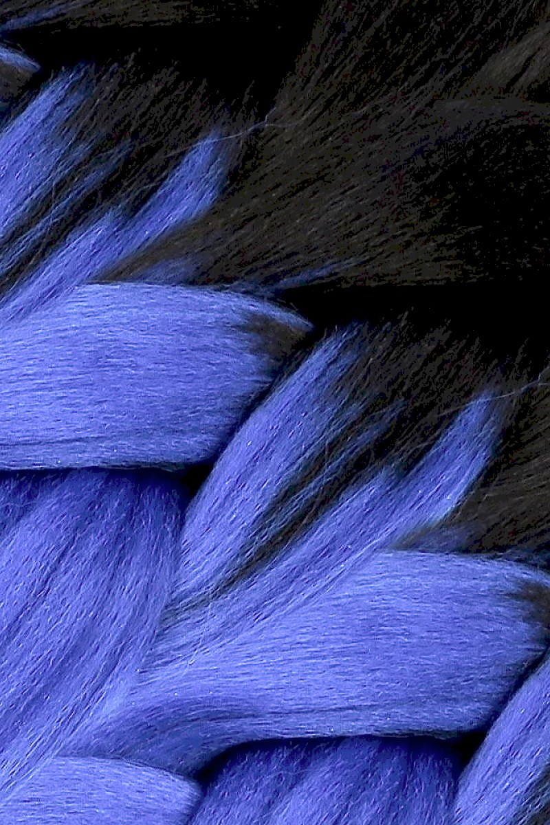 Afrika Örgüsü Ve Rasta İçin Sentetik Ombreli Saç - Siyah / Koyu Mavi Ombreli