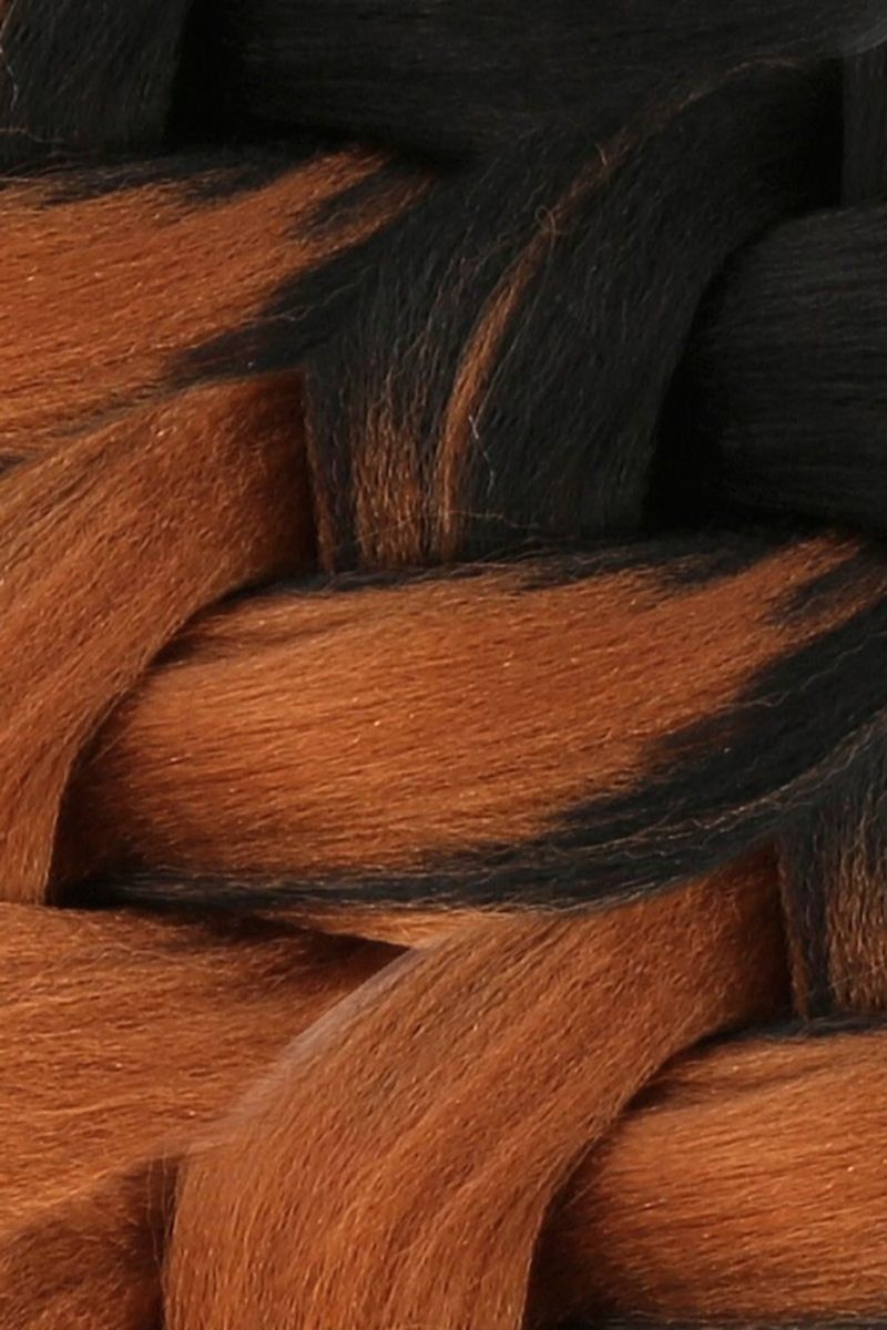 Afrika Örgüsü Ve Rasta İçin Sentetik Ombreli Saç - Siyah / Bakır