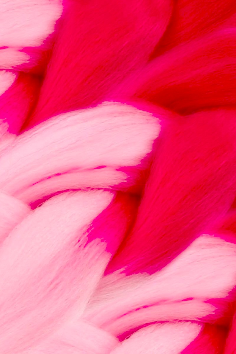 Afrika Örgüsü Ve Rasta İçin Sentetik Ombreli Saç - Koyu Pembe / Açık Pembe