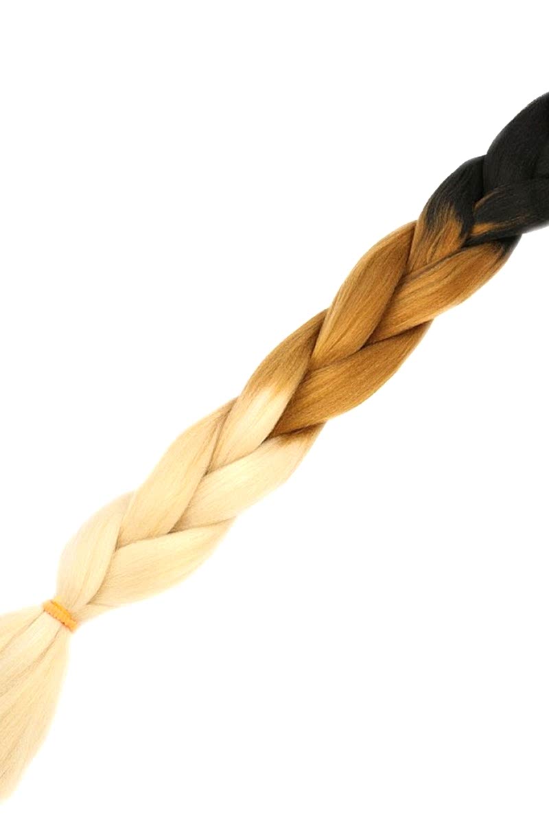 Afrika Örgüsü Ve Rasta İçin Sentetik Ombreli Saç - Siyah / Karamel / Platin